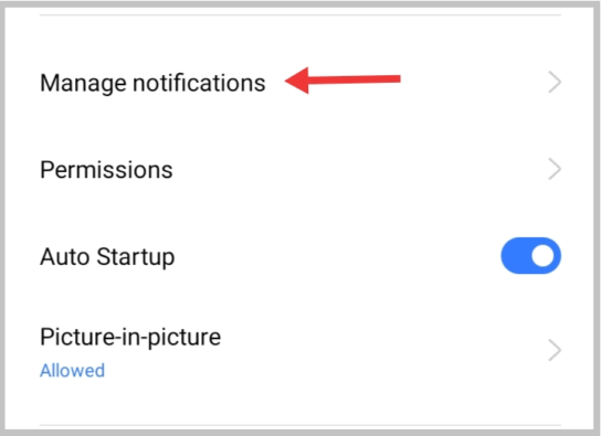Click on Manage Notifications