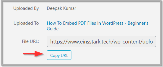 Link Method - Upload PDF In WordPress