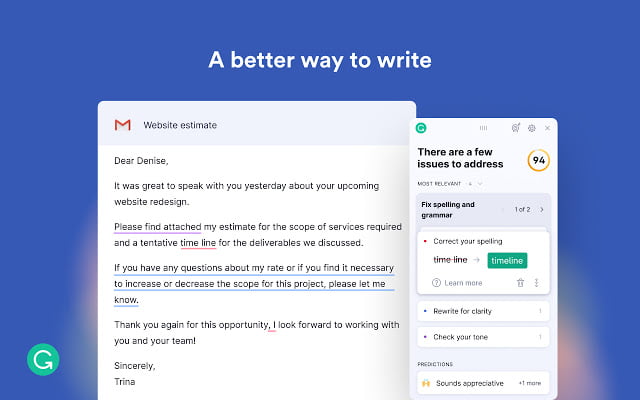 Grammarly - 100+ Best Chrome Extensions in 2023: For Students, Writers, Developers Grammarly