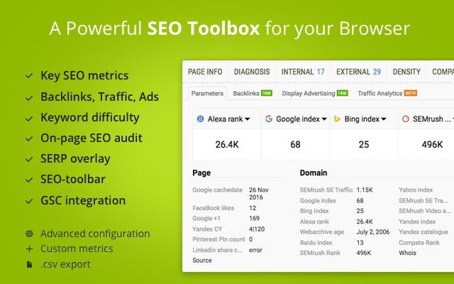 SEOquake - 100+ Best Chrome Extensions in 2023: For Students, Writers, Developers SEOquake