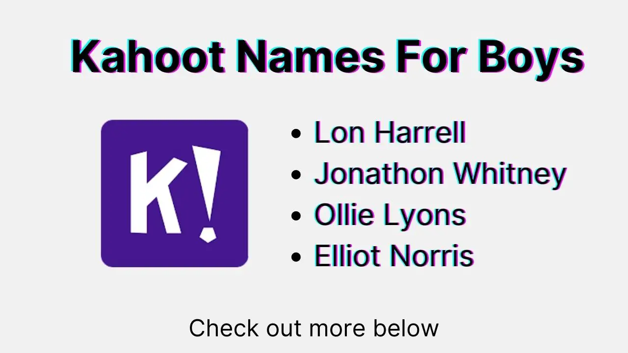 Kahoot Names For Boys