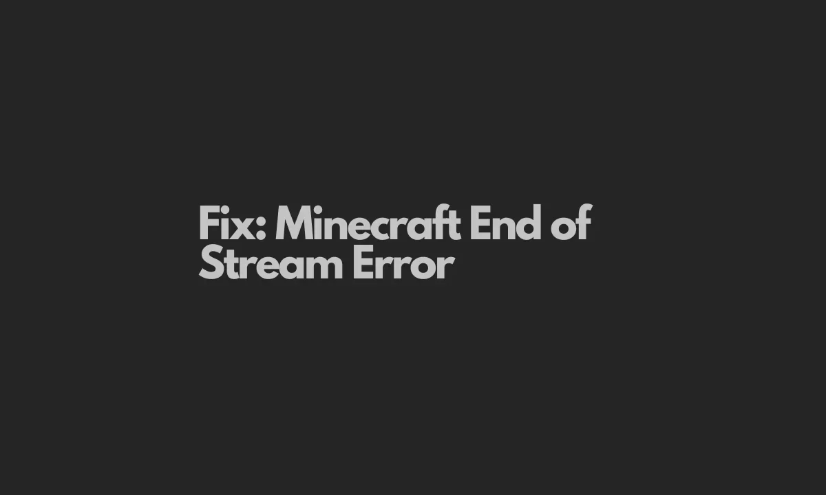 Minecraft End of Stream Error