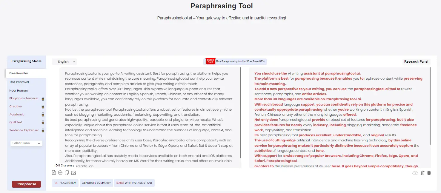 What Do You Like Best About Paraphrasingtool.ai